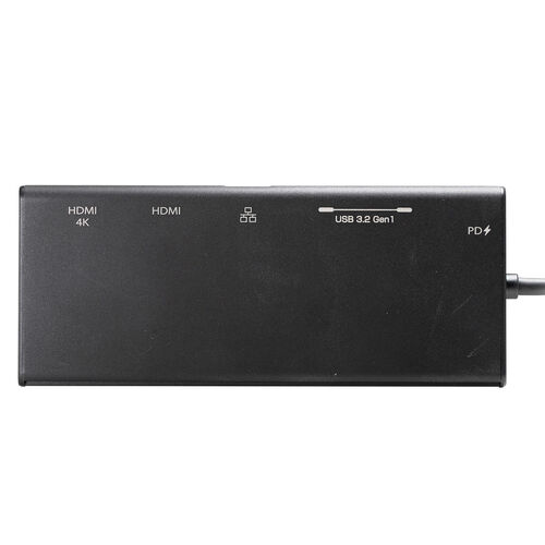 USB Type-ChbLOXe[V  nu 2ʏo gvfBXvC HDMI 2|[g 4K/30Hz PD60W LAN ubN 400-HUBC099BK