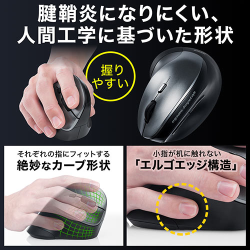 y匈ZՃZ[zCX}EX  2.4GHz GSm~NX u[LED 5{^ ߂/iރ{^ DPIؑ ubN 400-MA092