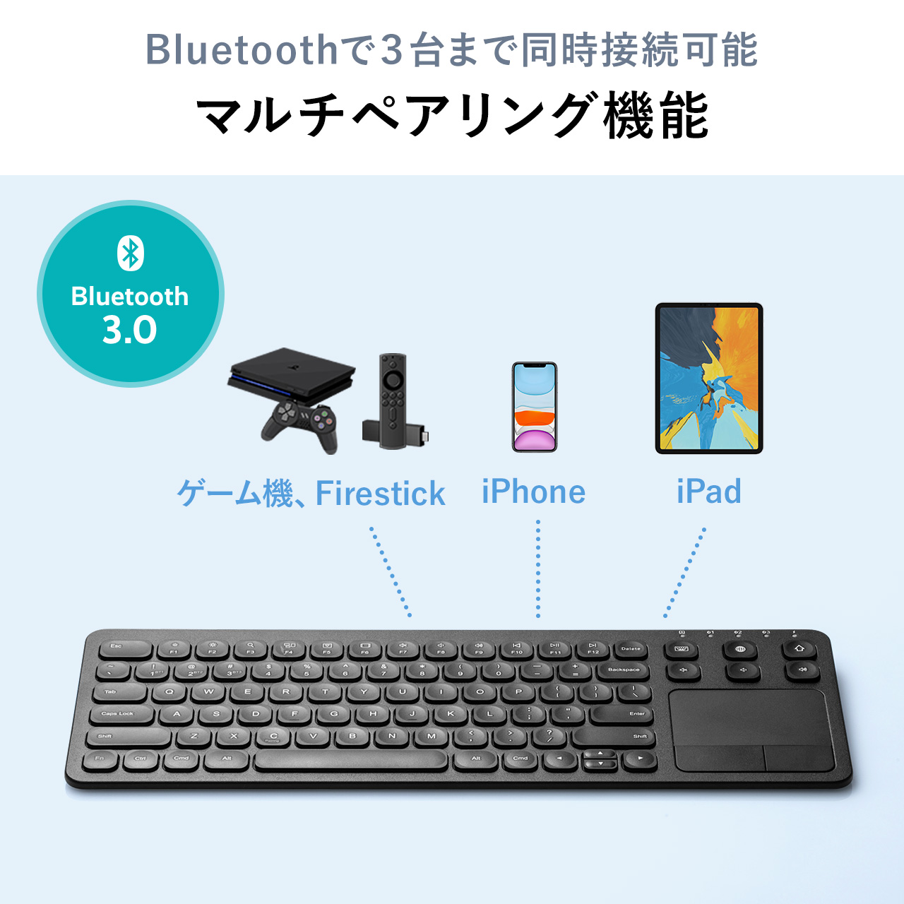 y匈ZՃZ[z^b`pbht BluetoothL[{[h [d iPhoneEiPadp pz }`yAOΉ p^Ot ubN 400-SKB066