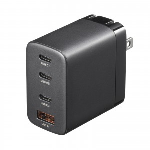 USB-C[d PD [d 65W 4|[g Type-C~3 USB-A~1 GaN̗p ܂肽ݎvO }[d m[gp\R |[g PSEKi ubN