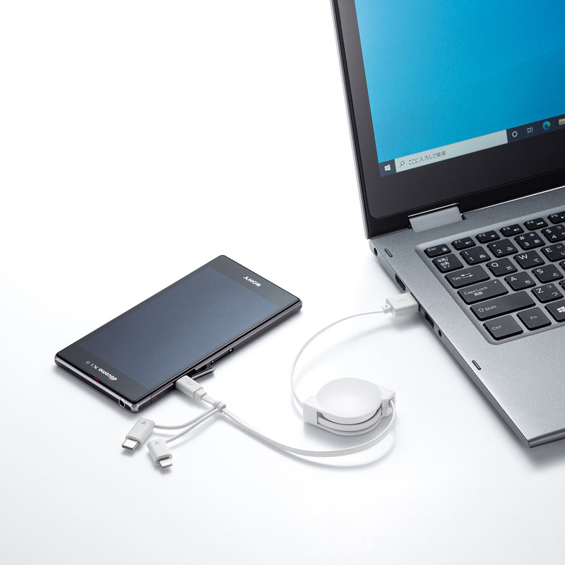 CgjOETypeCEmicroB USB@3in1 P[u@0.8m KB-IPLTM08KW