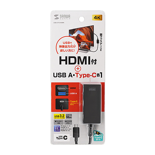 USB Type-Cnut HDMIϊA_v^ USB-3TCH35BK