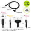 USB Type-C Lightning 2in1 USBP[u 1.2m USB PD60WΉ f[^] MFiFؕi iPadi10j iPhone15/14Ή